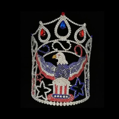 Crystal Crown Eagle Rhinestone Corónacha Pageant Náisiúnta